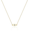 14K Solid Gold Evil Eye Diamond Necklace