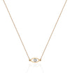 14K Solid Gold Evil Eye Diamond Necklace
