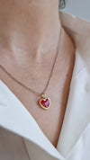 14K massief gouden Mon Coeur-ketting met emaille