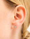 14K Gouden Bloem Diamanten Studs