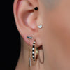 14K Gouden Wit Emaille Hart Tragus