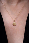 14K massief gouden ketting met initiaal