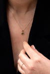14K massief gouden ketting met initiaal