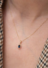 14K massief gouden oceaan saffier ketting