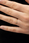 14K Solid Gold Solitaire Diamond Ring in White Gold with bezel setting